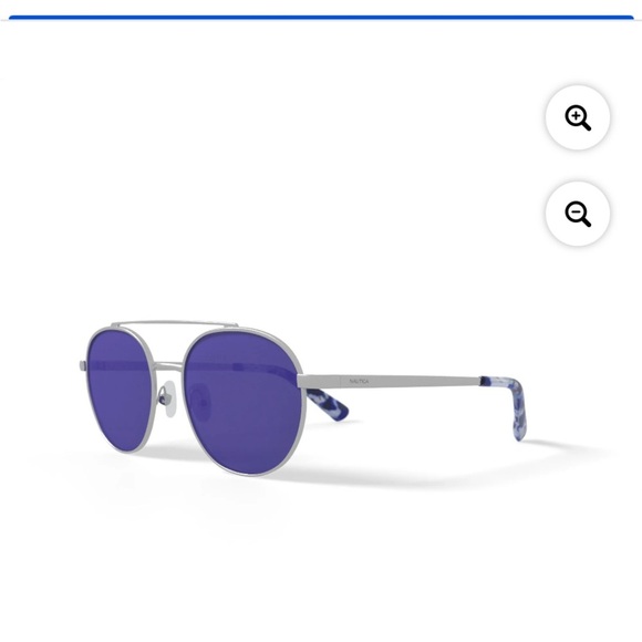 Nautica Women's NLS6012 WM Rx'able Silver Round Aviator Sunglasses - Picture 1 of 8